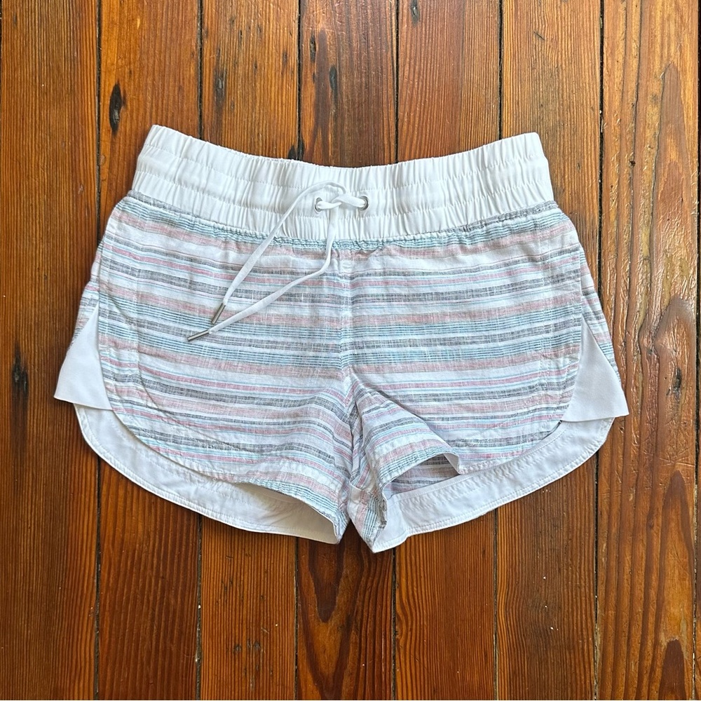 Athleta Beachside striped linen sportswear shorts 2